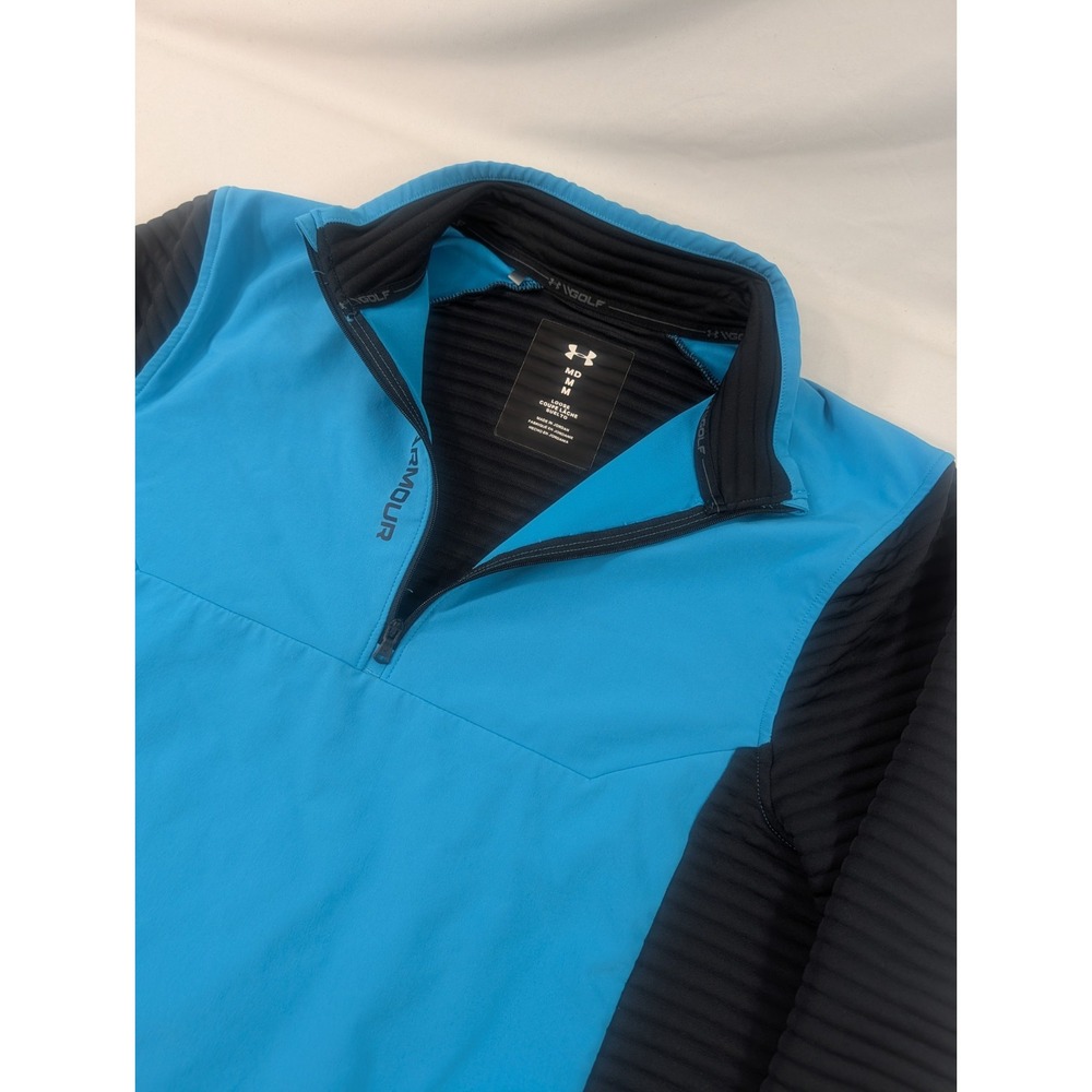 Under Armour Jacket Mens Medium Blue Evo Storm Daytona Quarter Zip Golf Pullover